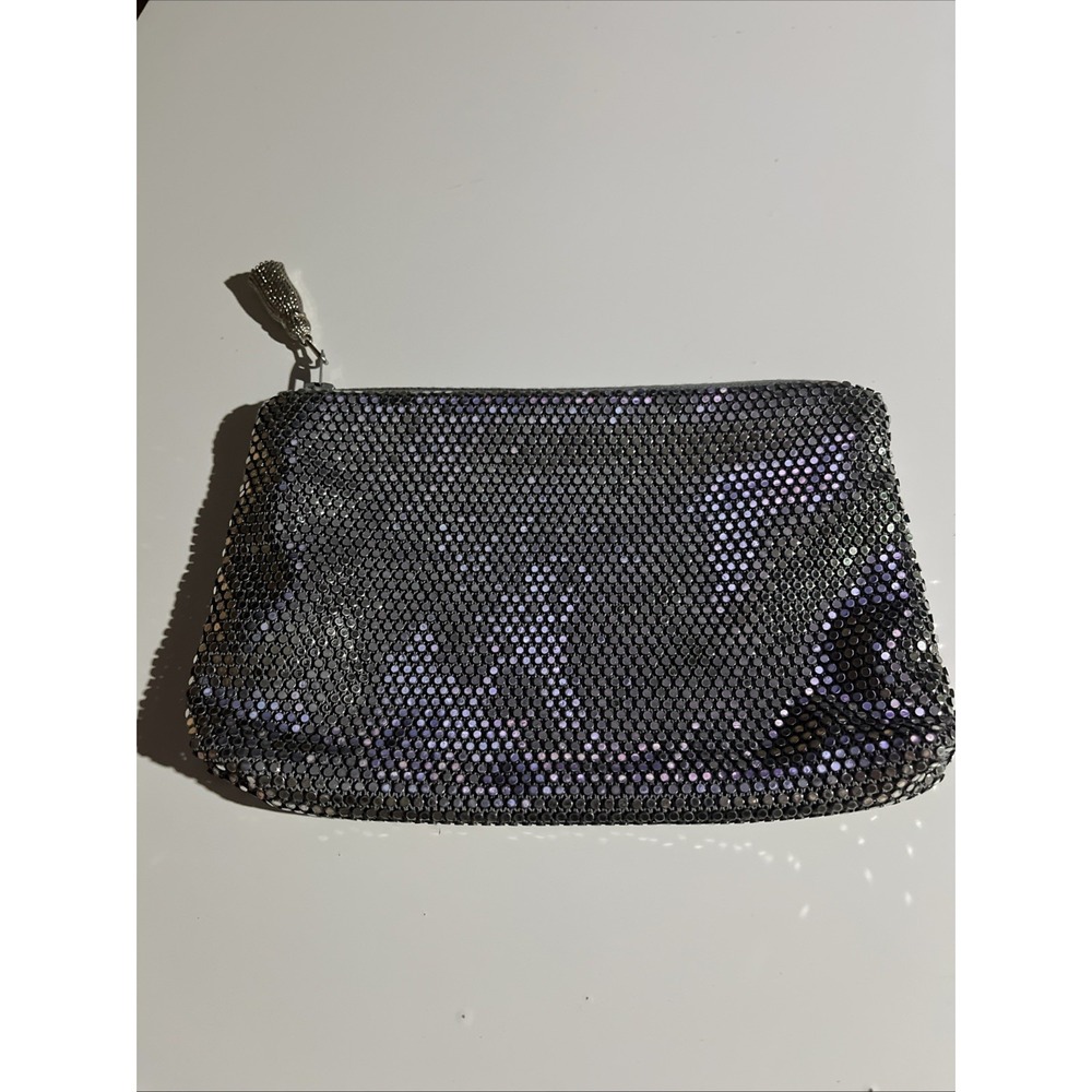 Lumured Vintage Retro Silver Mesh Purse Holiday Party Clutch Zip Closure